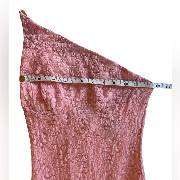 Bardot Albie Knit Maxi Dress Women's 4 Candy Pink One Shoulder Back Zip Closure. - Picture 10 of 11